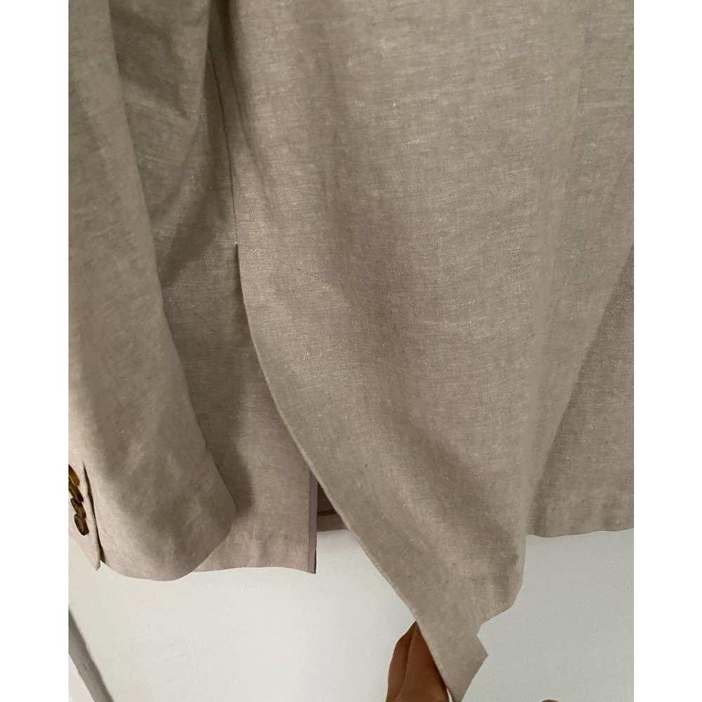 Havanera Co Summer Breeze Beige Linen Cotton Blazer Sport Coat 44 XL Coastal - Picture 5 of 9